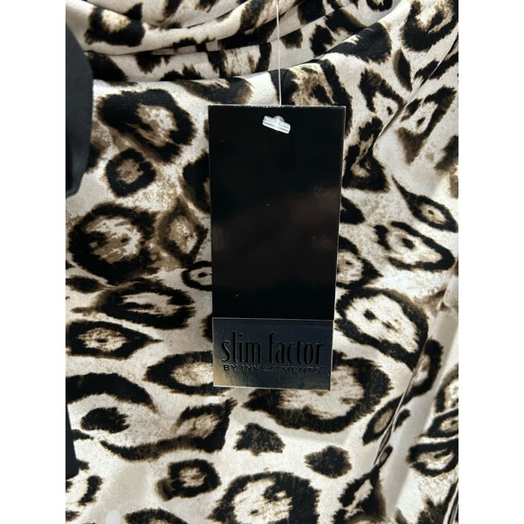 Slim Factor by Investments off shoulder leopord top 3/4 Sleeves Size M - Picture 5 of 6